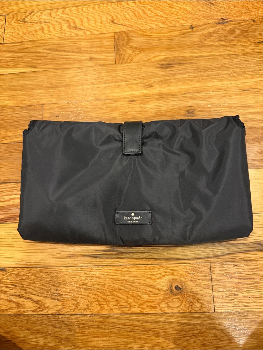 kate spade Black Nylon Toiletry Pouch with Snap-Tab